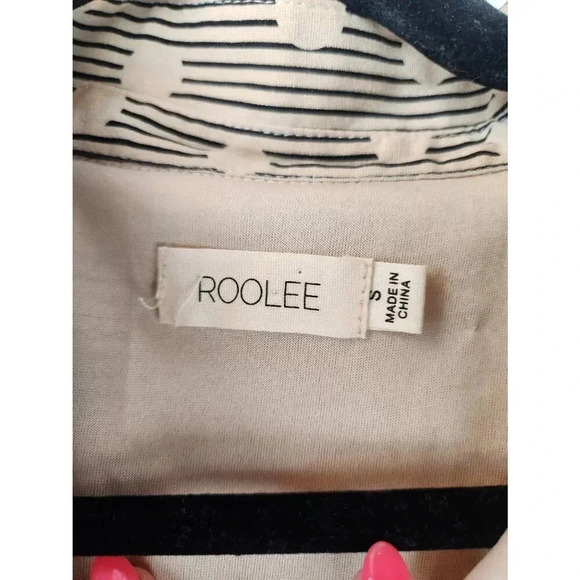 Roolee Pant Jumpsuit Tan Polka-dot Sizs Small - Picture 3 of 11